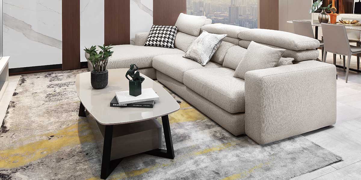L Shaped Corner Fabric Sofas Set OS-0218001-2