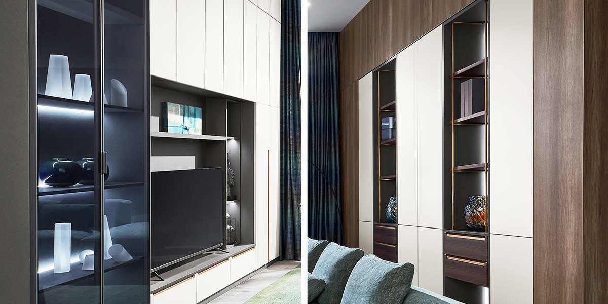 Modern Living Room with Wood and White Furniture