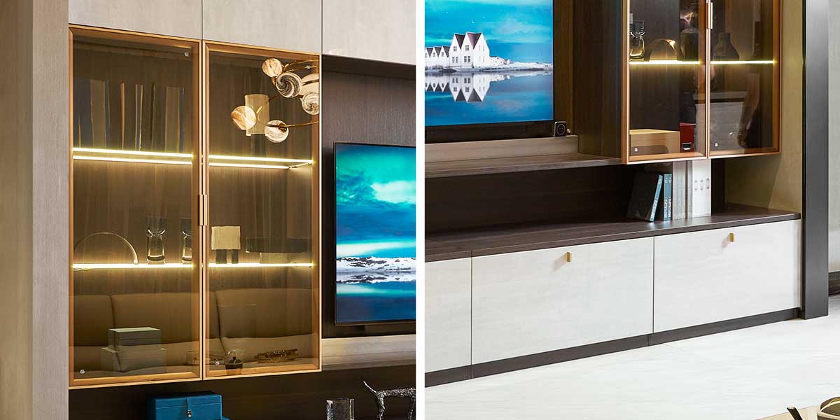 Custom Modern Glossy White TV Units