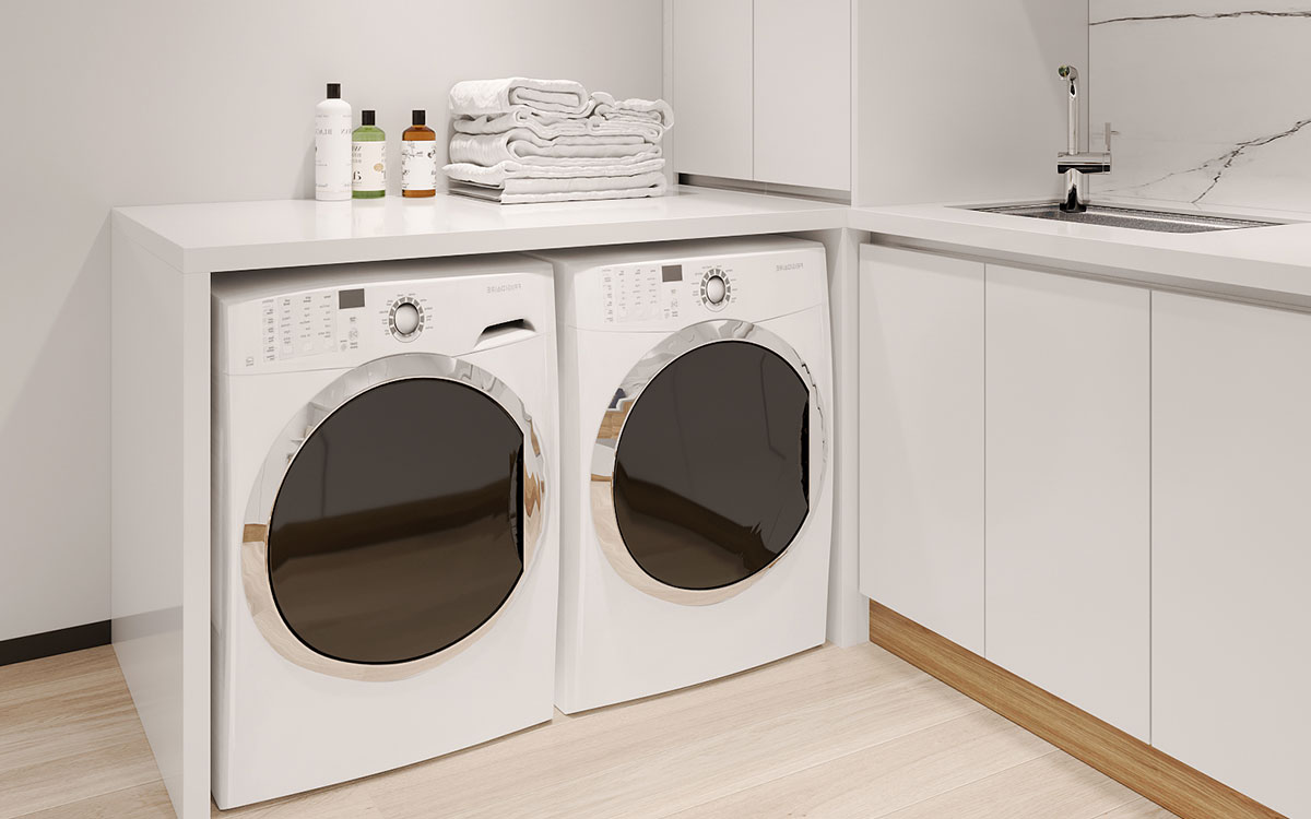Custom White Laundry Cupboards