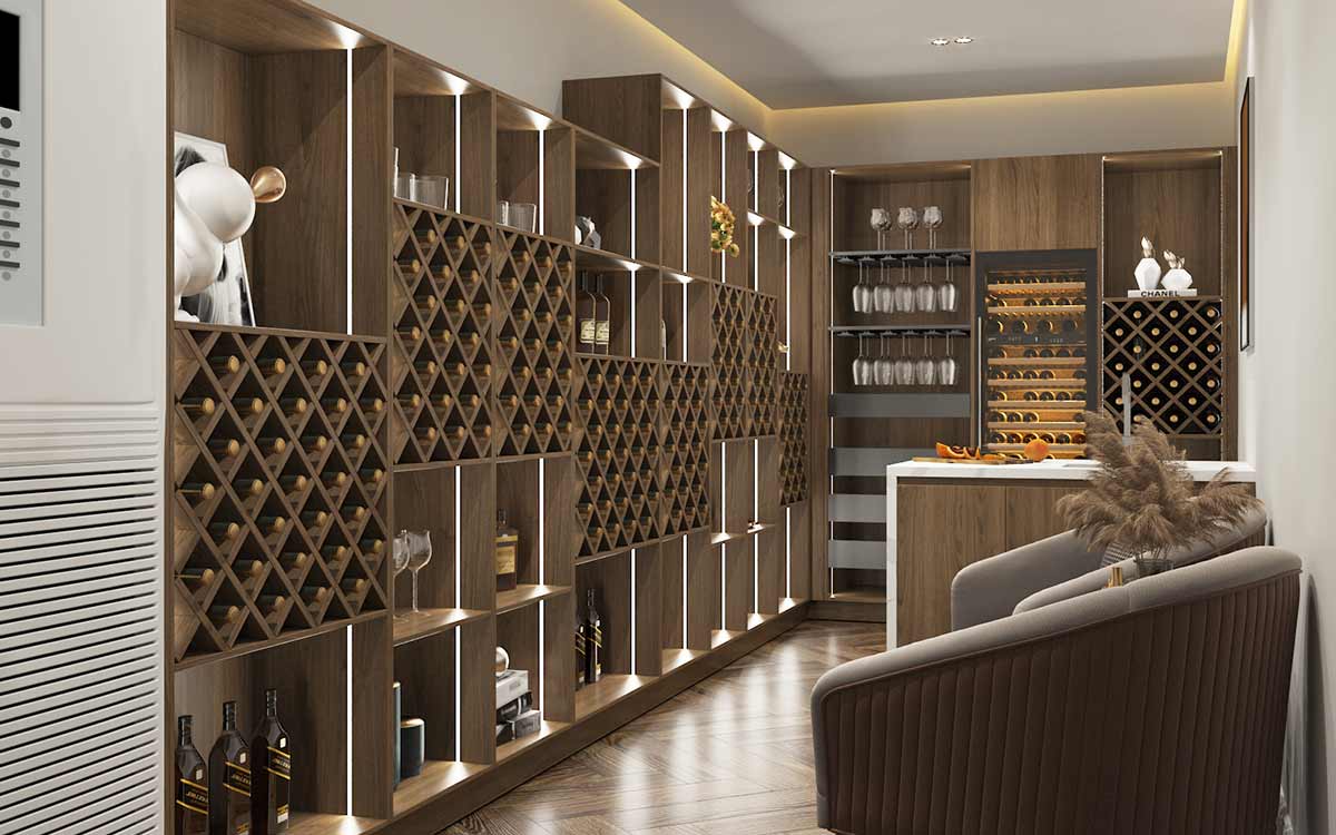 L Shaped Home Bar Wine cabinets OBB23-M01