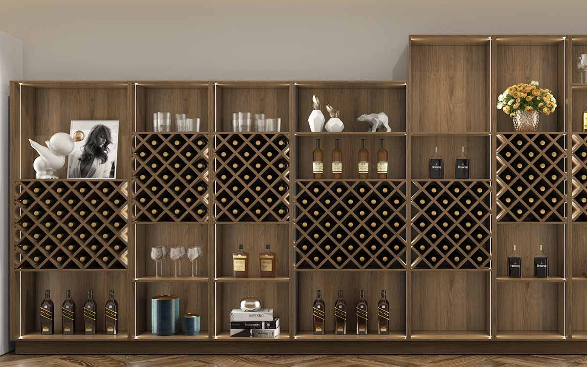 L Shaped Home Bar Wine cabinets
