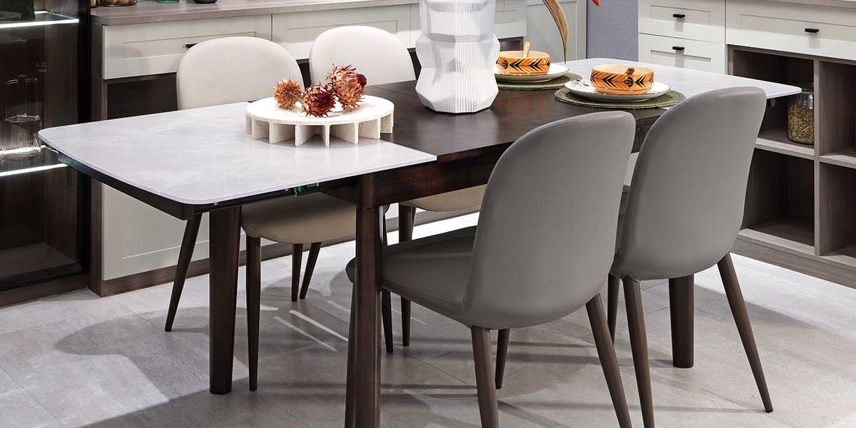 White and Wood Tone Dining Table OT-0120036