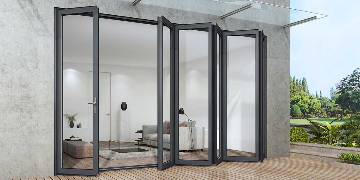 Aluminium Folding Door with Glass NA18005