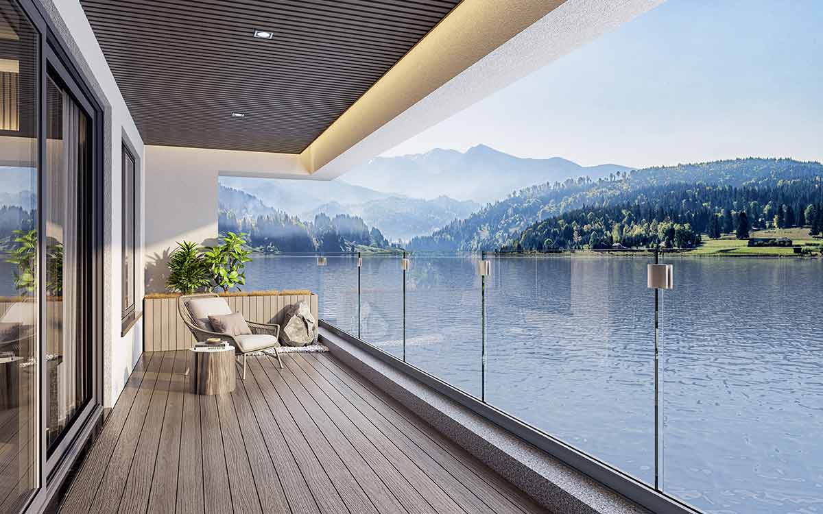 Balcony Glass Railing in Frameless Design EGB70