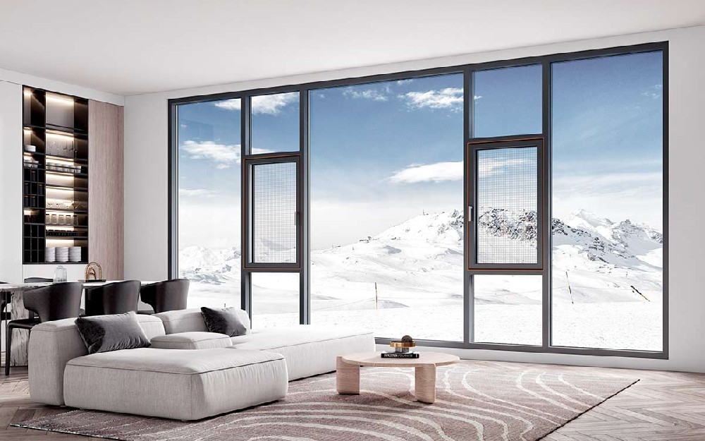 Aluminum Casement Window With Screen EOW128C