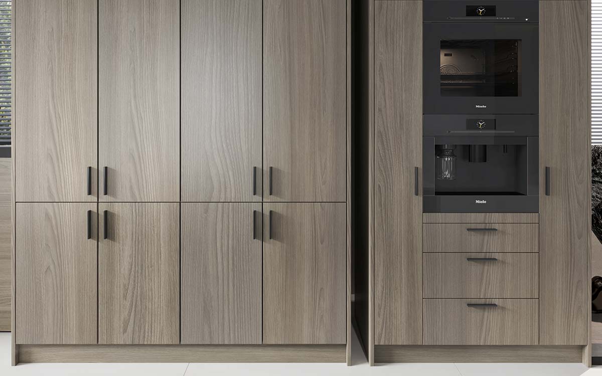 Grey Oak Affordable Stock Kitchen Cabinets 