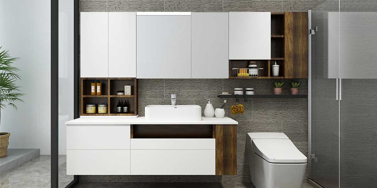 Wall Mounted White Bathroom Vanity PLWY20096