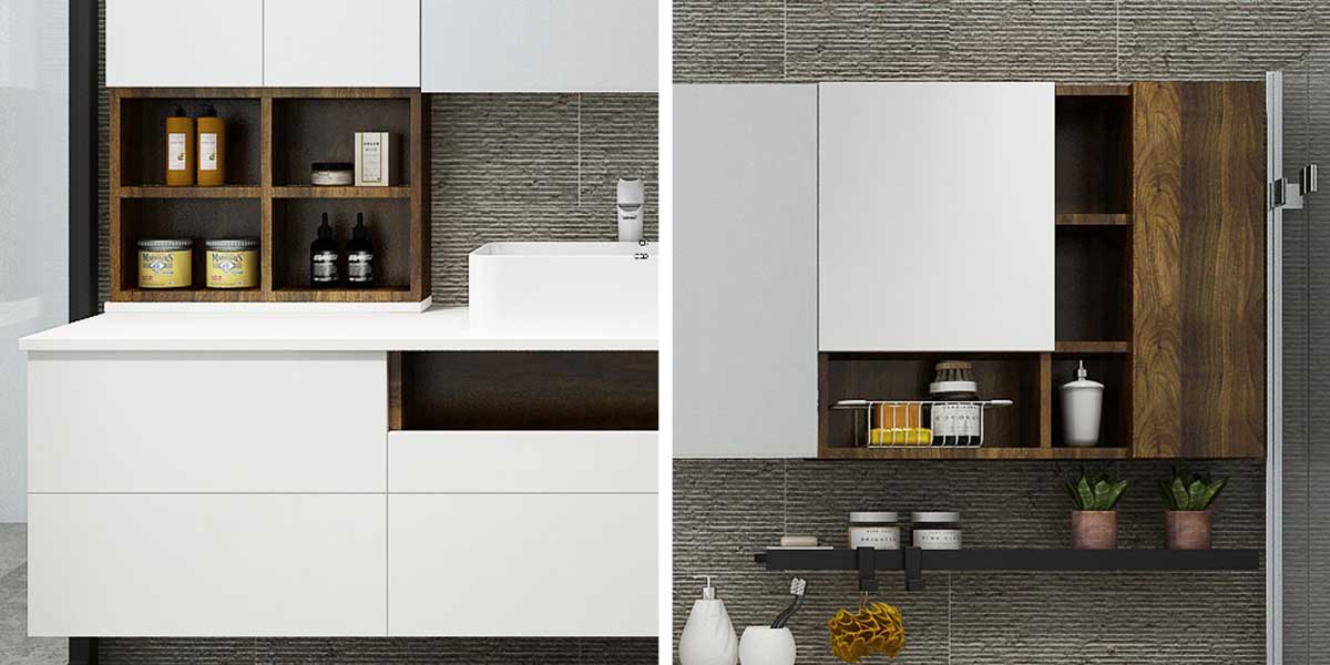 Wall Mounted White Bathroom Vanity