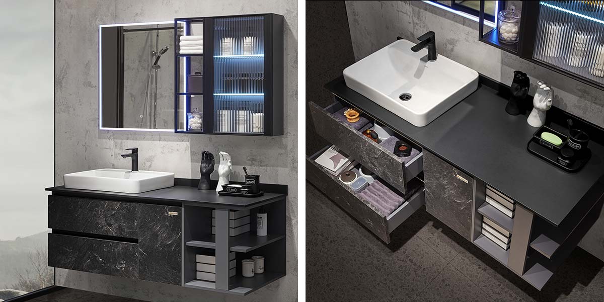 Modern Wall-mounted Bathroom Cabinets Set 