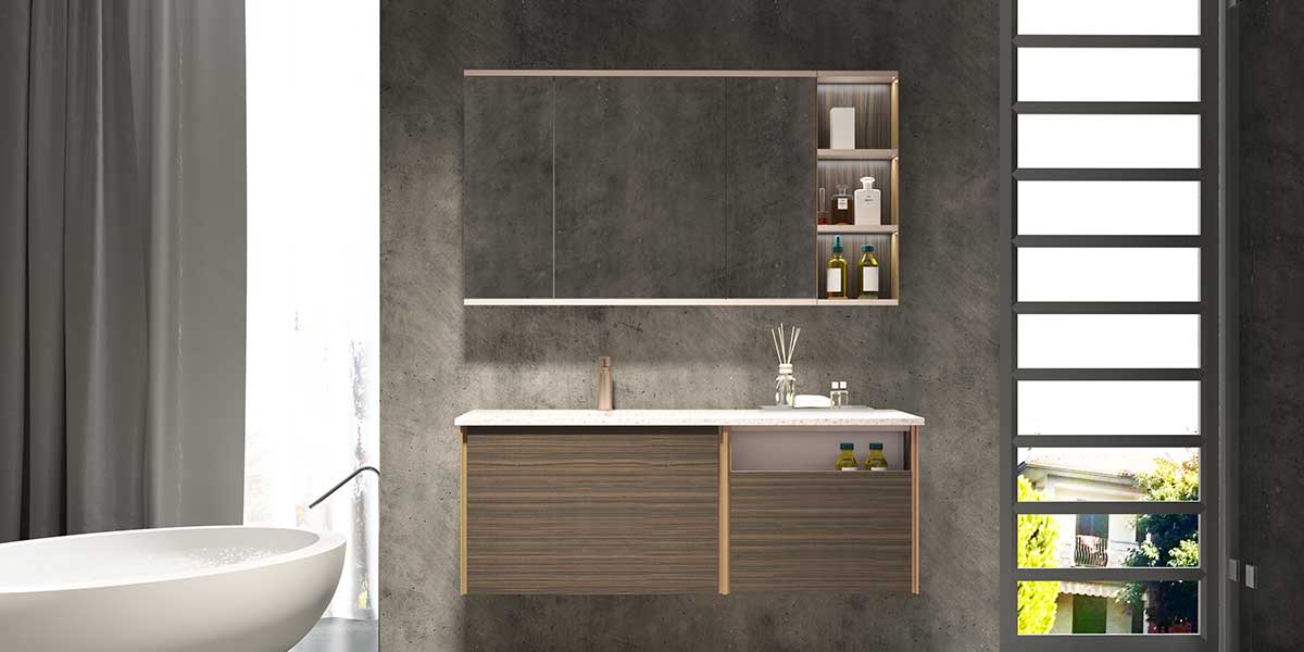 Modern Brown Bathroom Cabinet PLWY20101