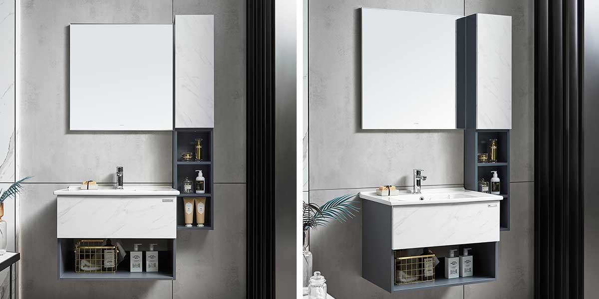 White Modern Bathroom Vanity Design 