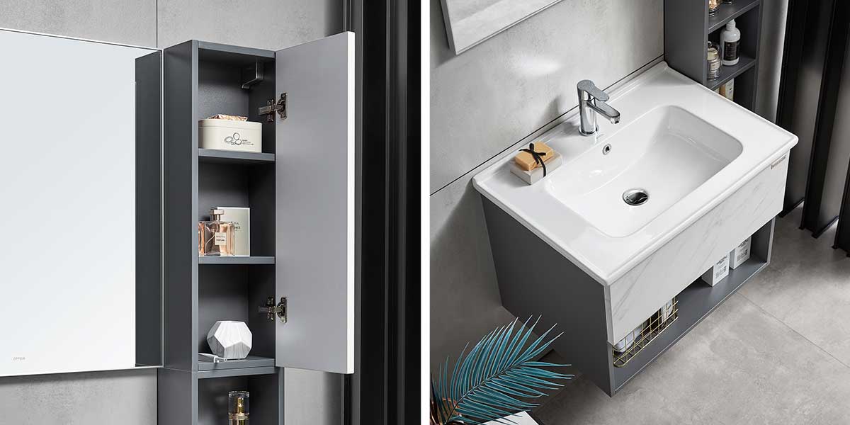 White Modern Bathroom Vanity Design 