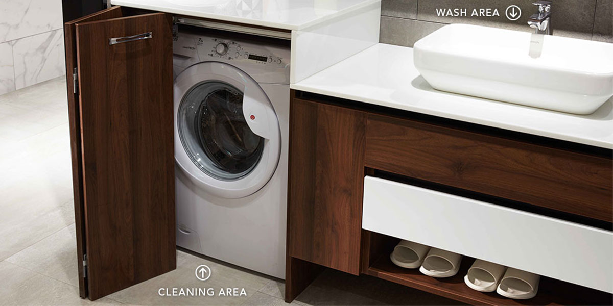 bathroom laundry cabinet