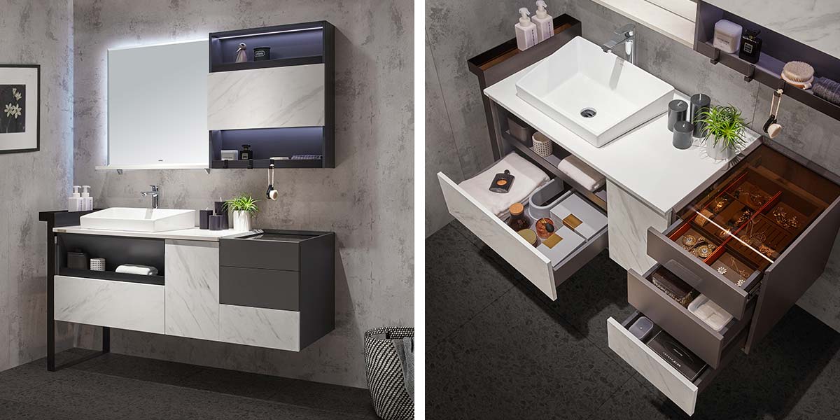 Contemporary Bathroom Cabinets with Ceramic Sink