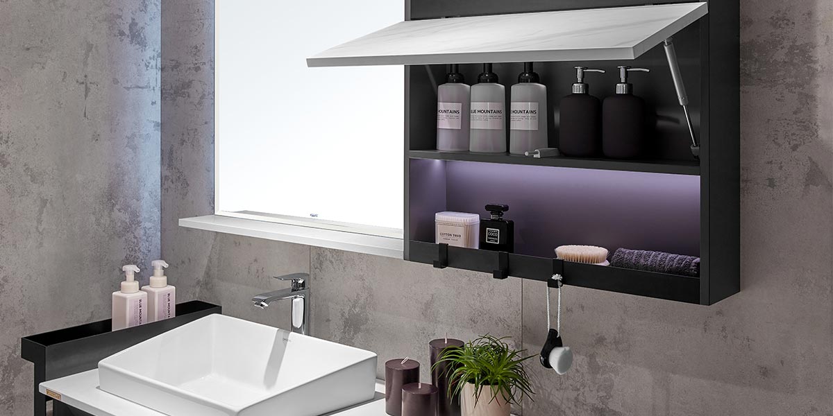 Contemporary Bathroom Cabinets with Ceramic Sink