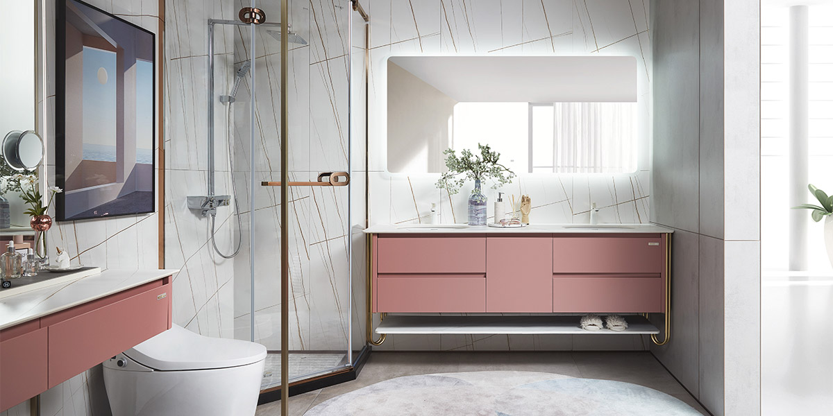 Red Lacquer Bathroom Vanity