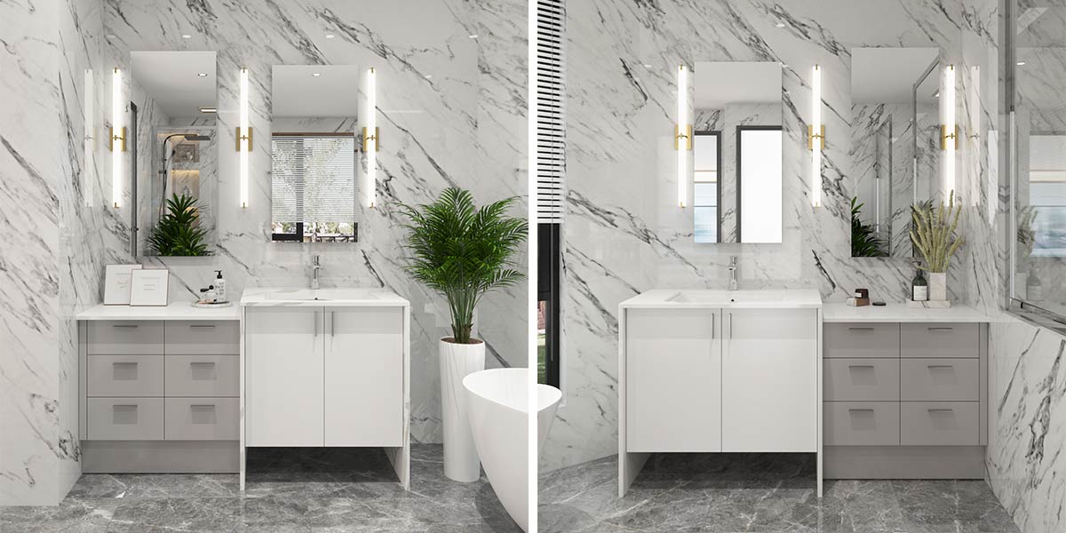 Modern Bathroom Vanity With Light OBV22-AL