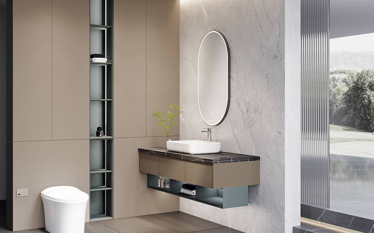Modern Bathroom Vanity with Toilet Cabinets