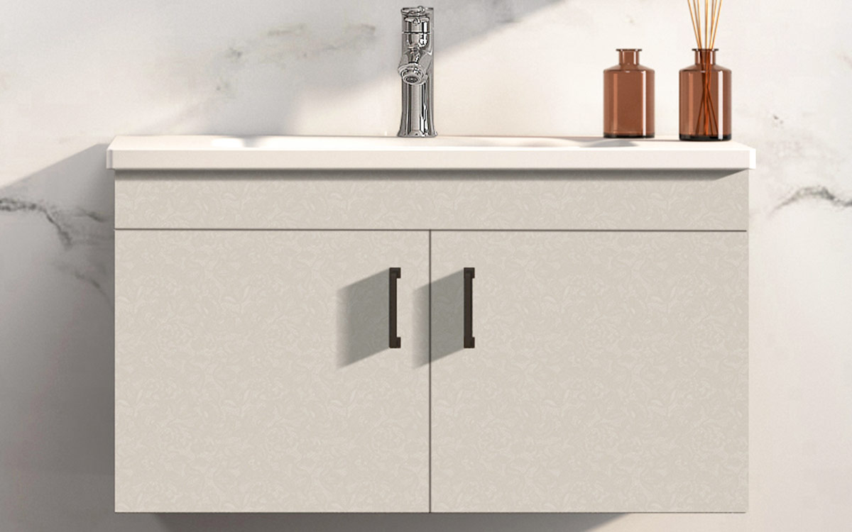 Beige Bathroom Vanity with Sink