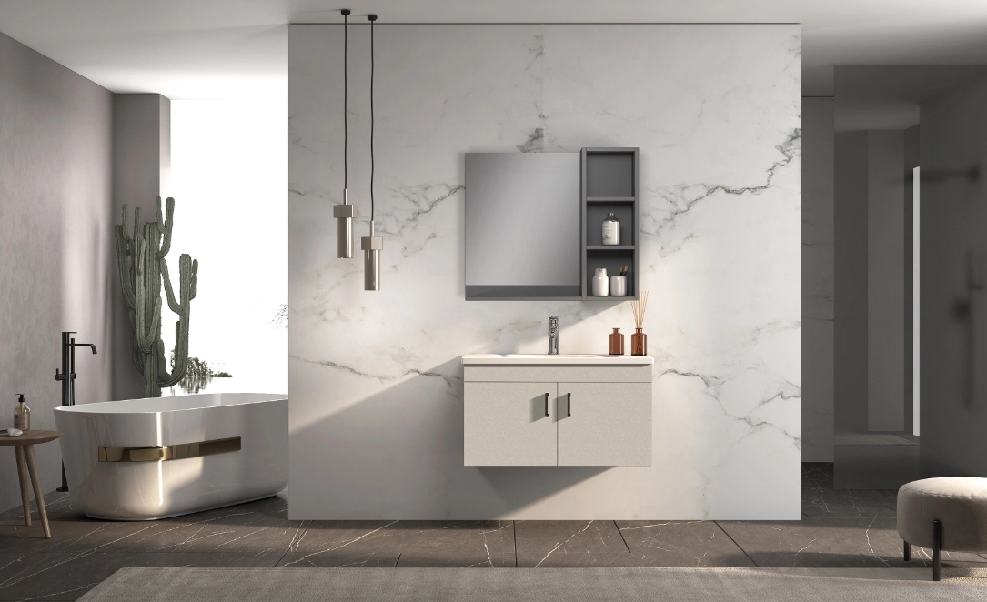 Beige Bathroom Vanity with Sink BLWY23007