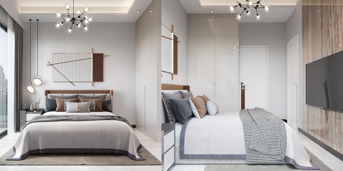 Bedroom Built-in White Wardrobes