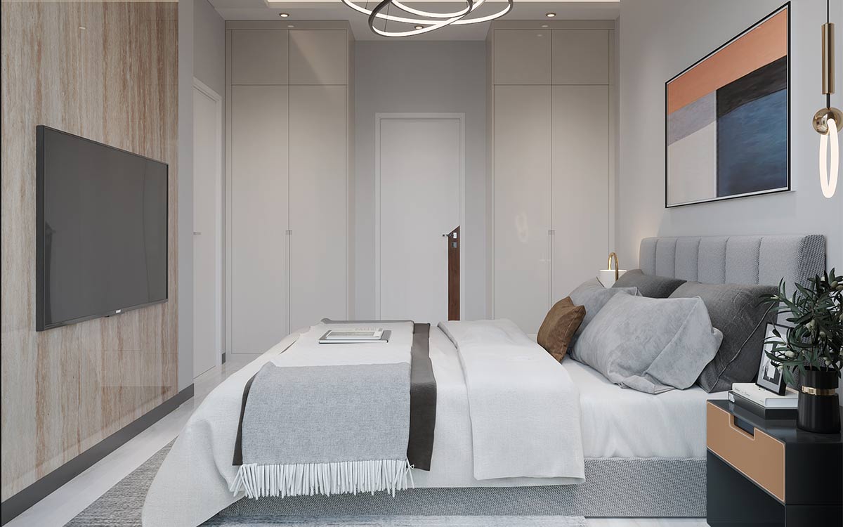 Bedroom Built-in White Wardrobes