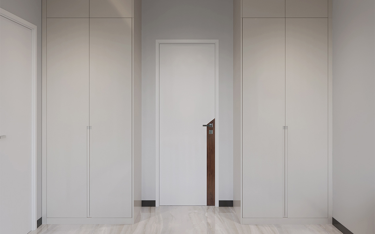 Bedroom Built-in White Wardrobes