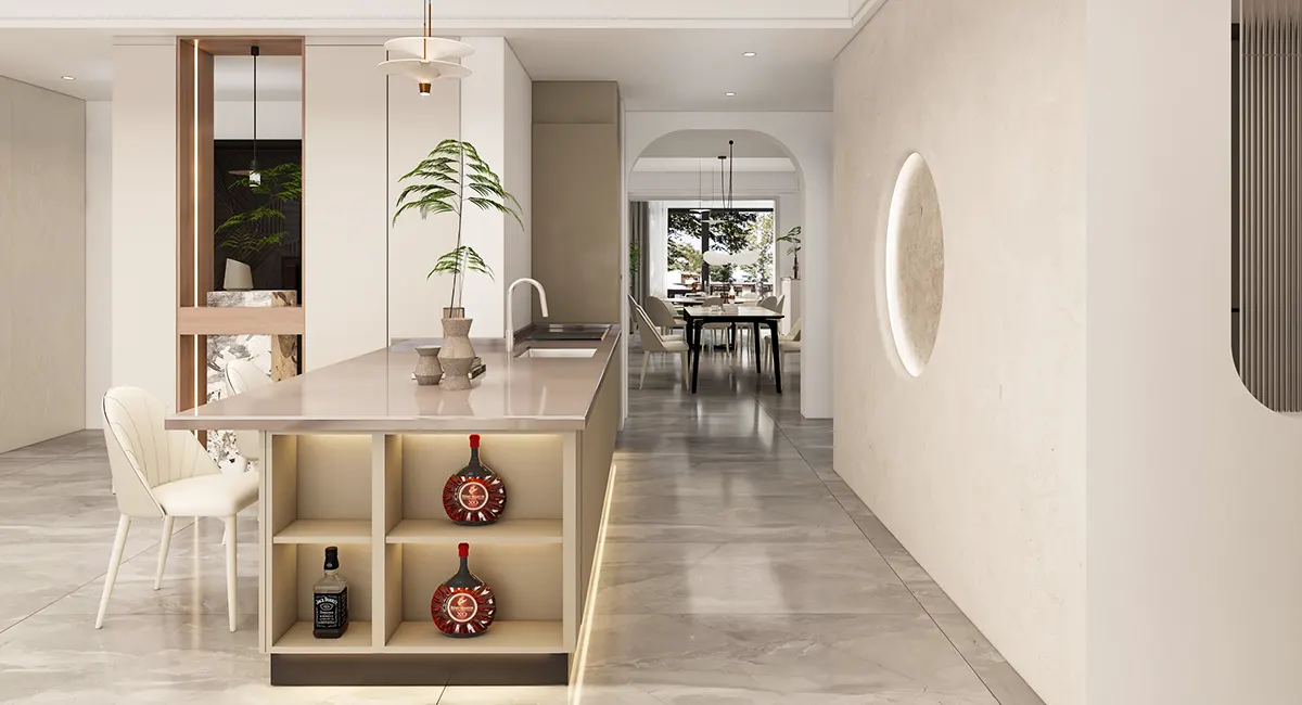 modern breakfast bar island