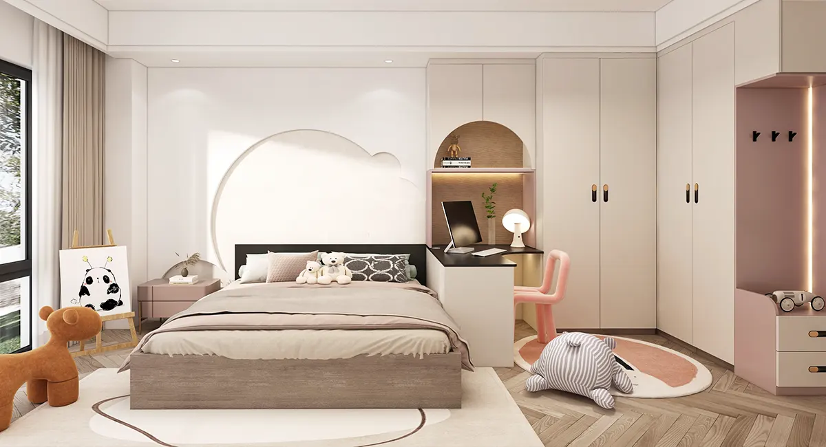 white and pink wardrobe