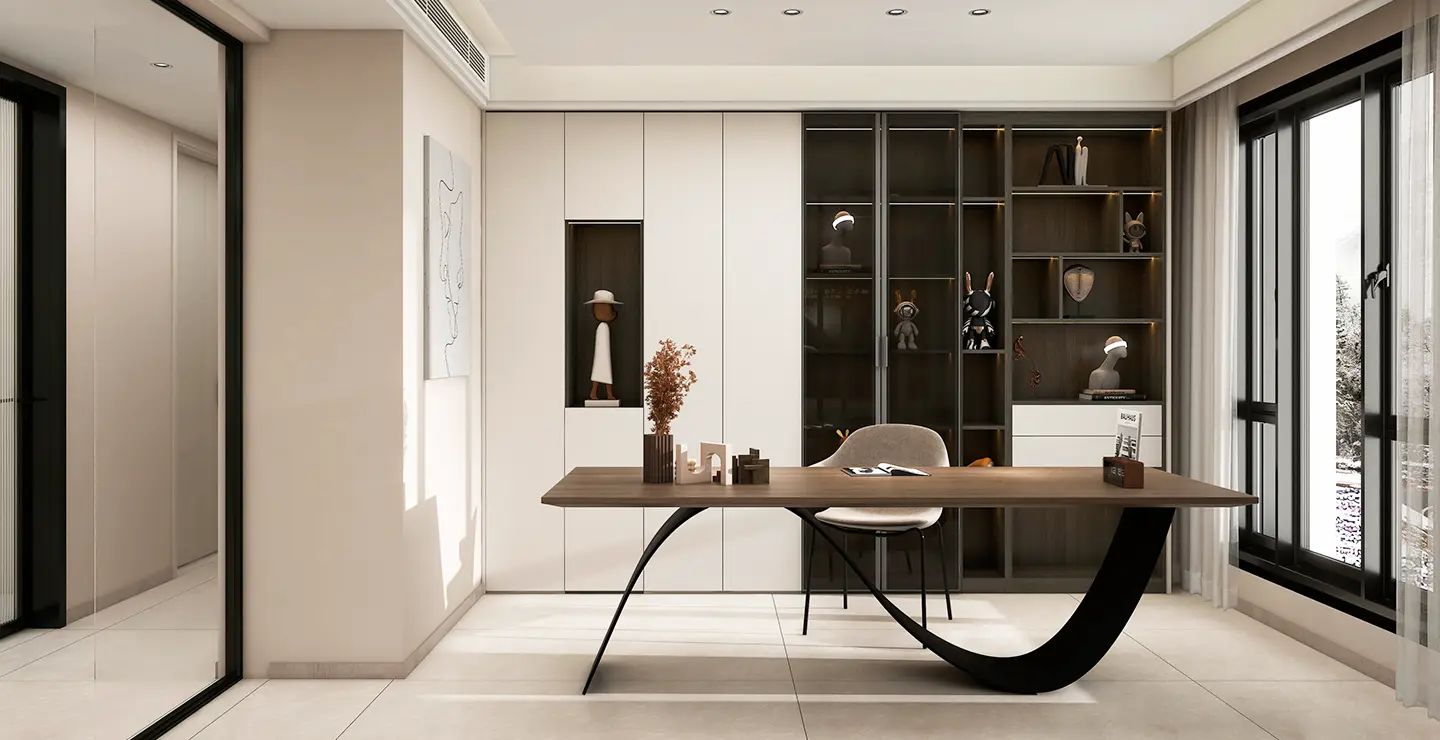 modern minimalist white home office design