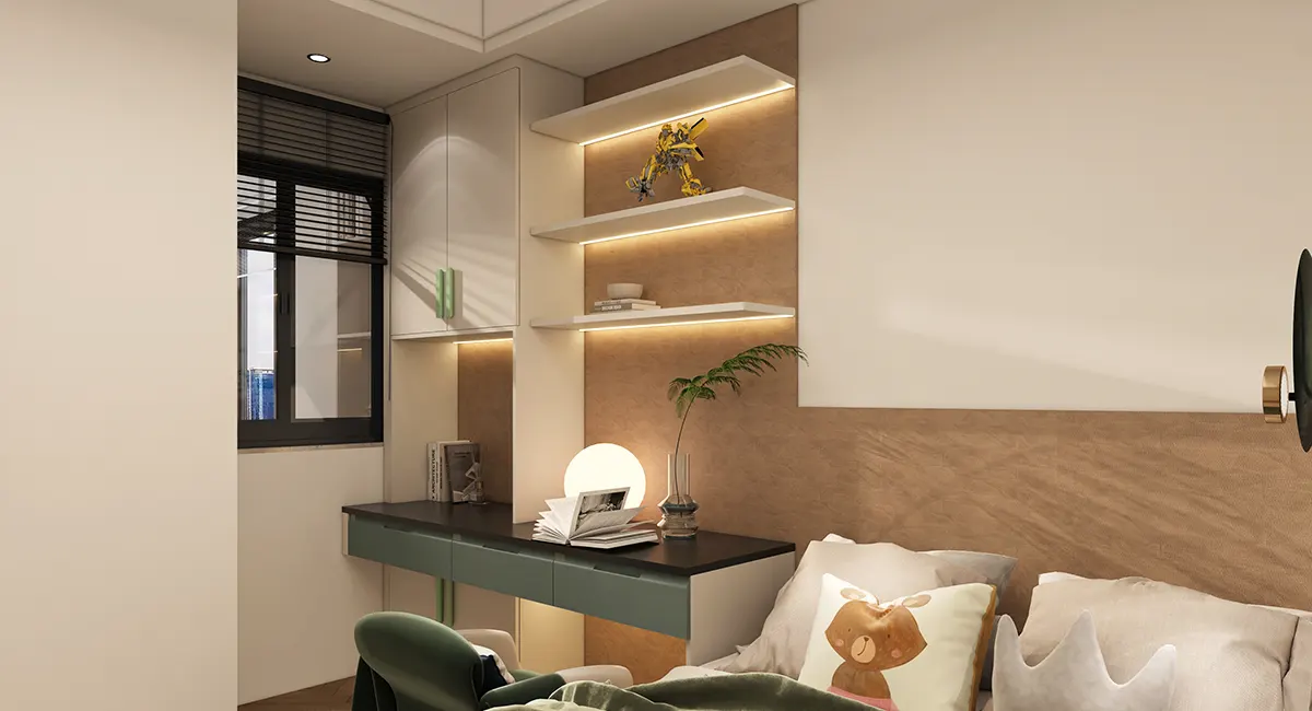 fitted bedroom units with desk