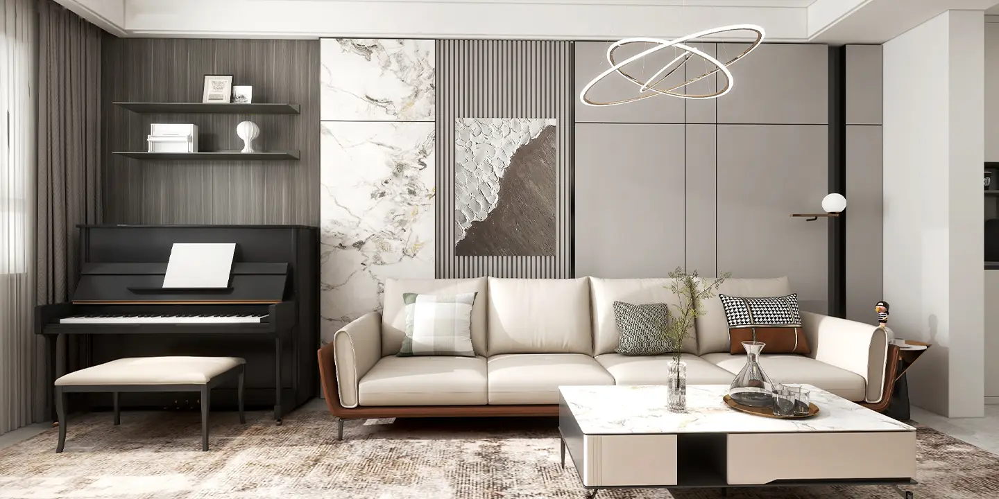 modern living room in contemporary home design