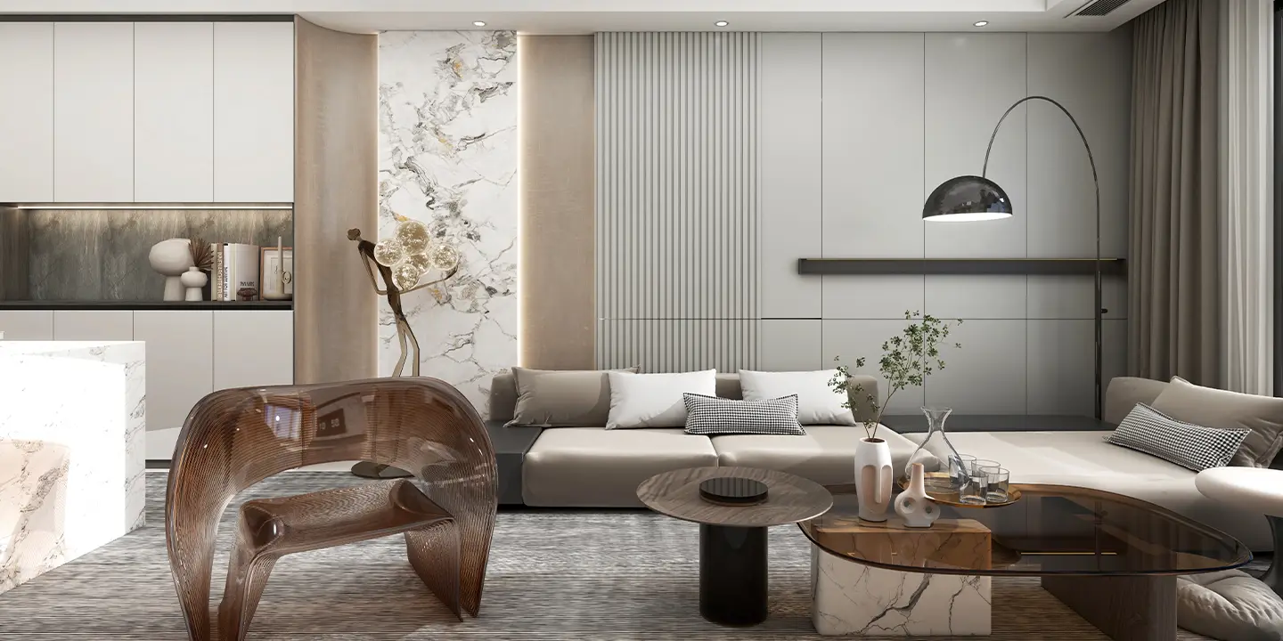 modern living room in contemporary home design