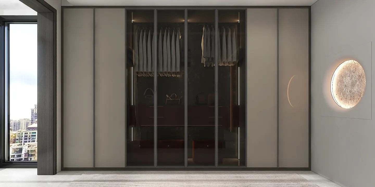 swing bedroom wardrobe with 8 hinged doors