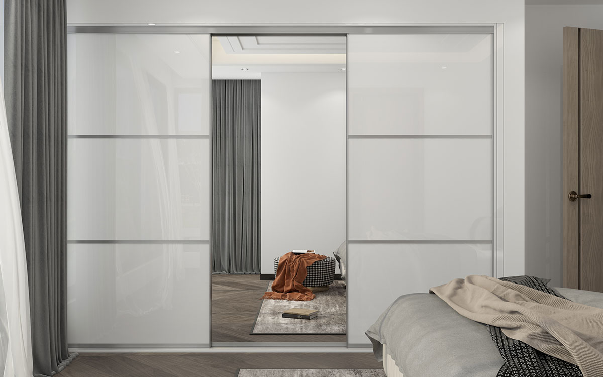 White Wardrobe With Mirror OBW23-L03