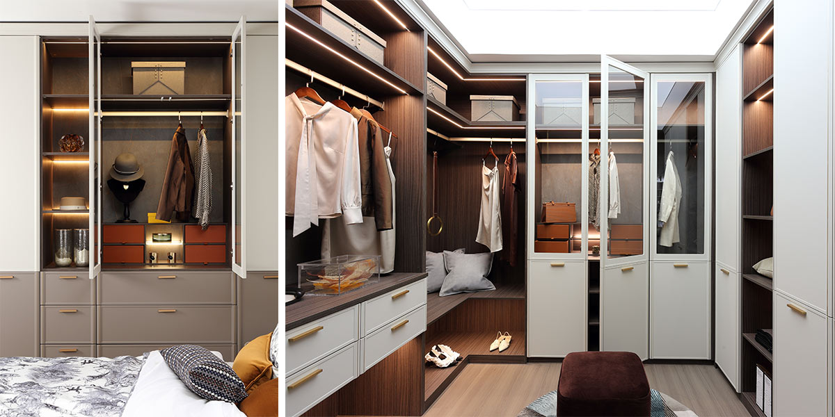 White PVC U-shaped Walk in Closet