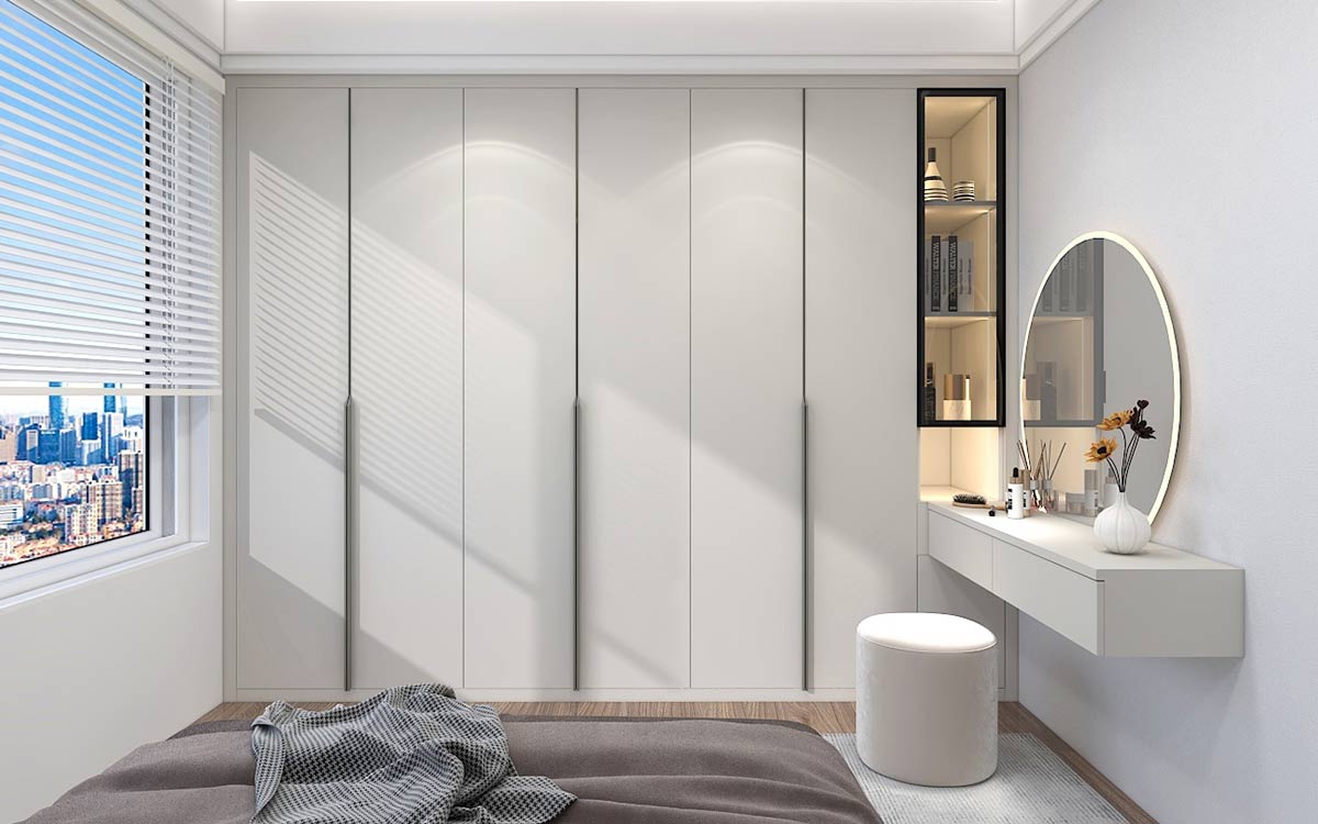 White Wardrobe with Dressing Table OBW23-L02