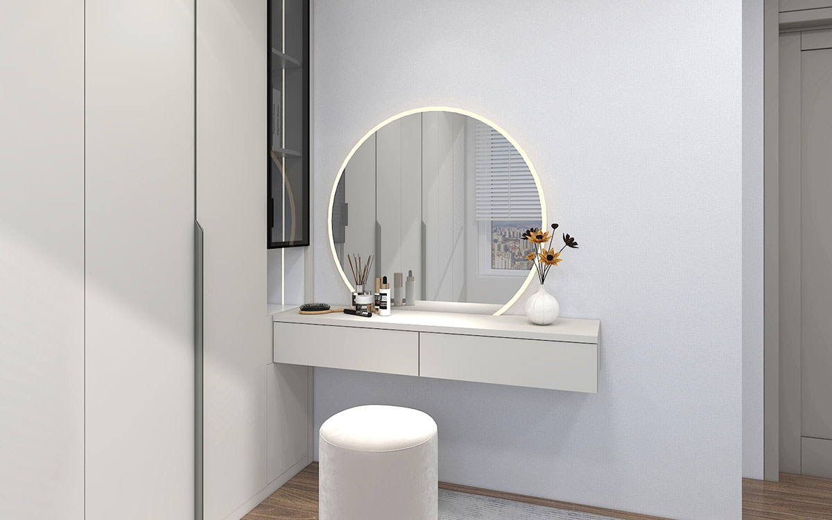 White Wardrobe with Dressing Table