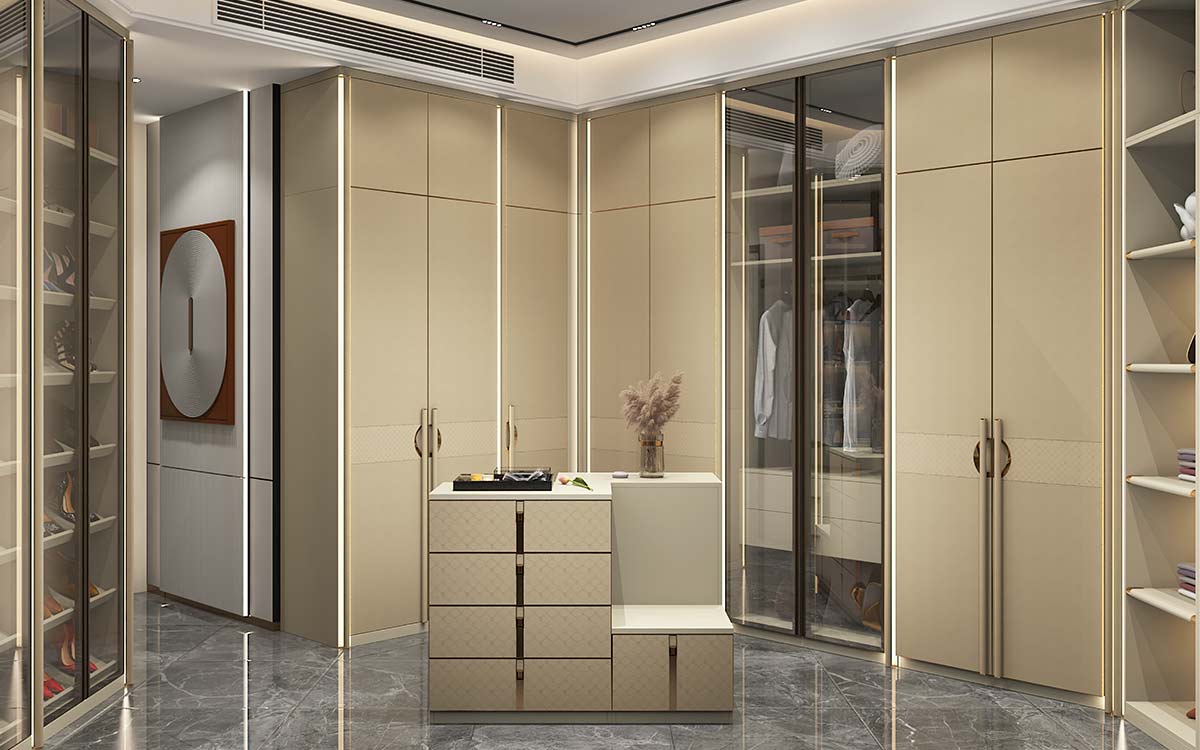 Luxury Walk in Closet with Island OBW23-PVC01