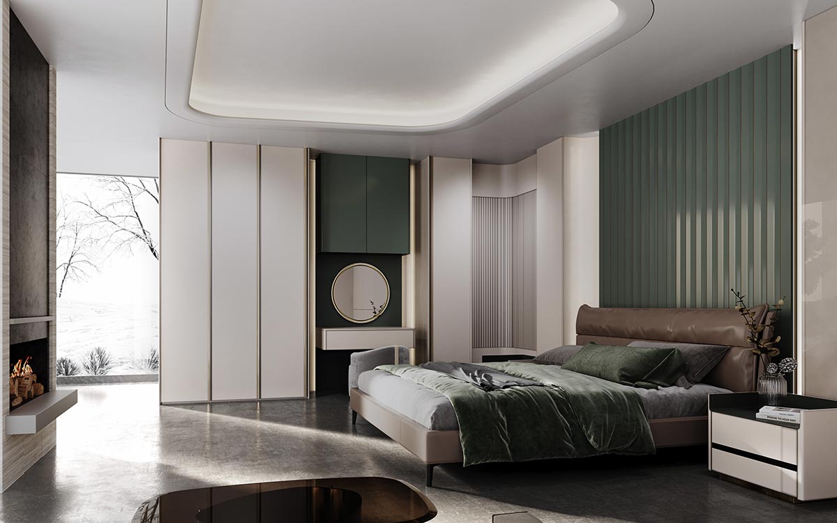 Off White and Green Wardrobe