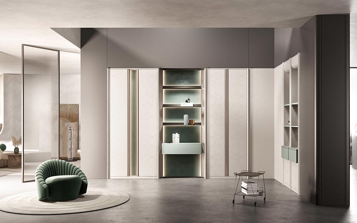 Off White and Green Wardrobe