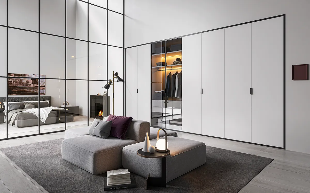 Modern White Minimalist Wardrobe Design