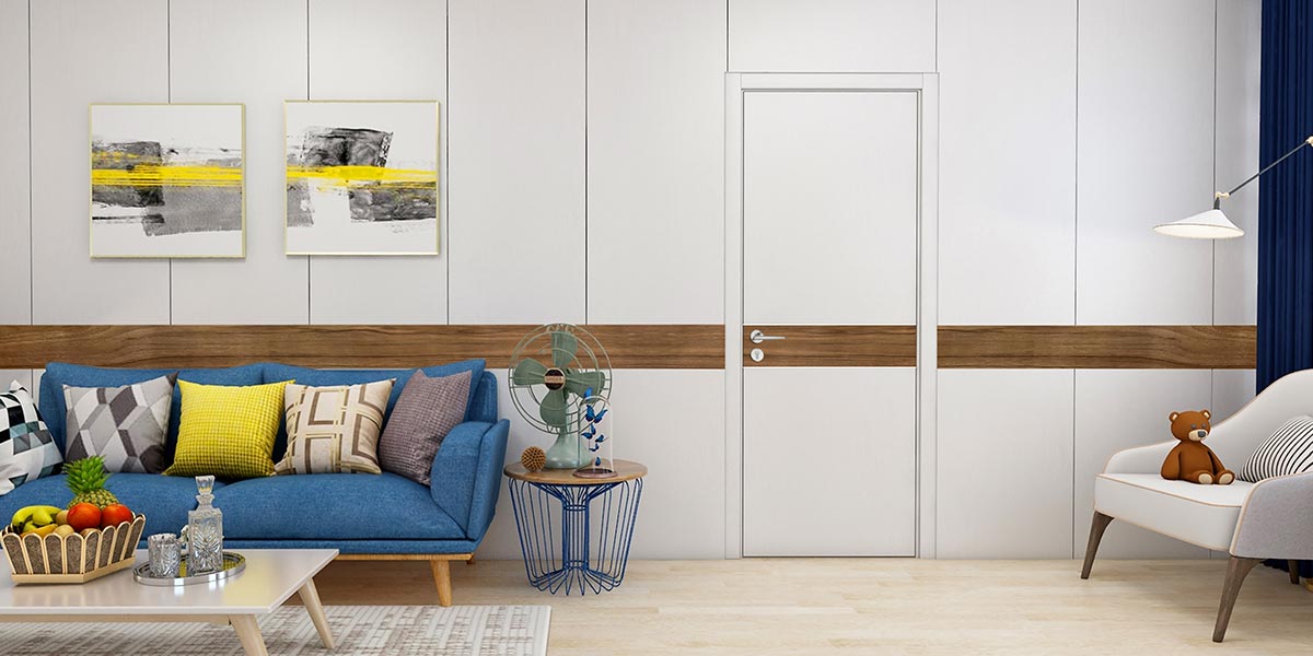Bespoke Room Door in White and Wood