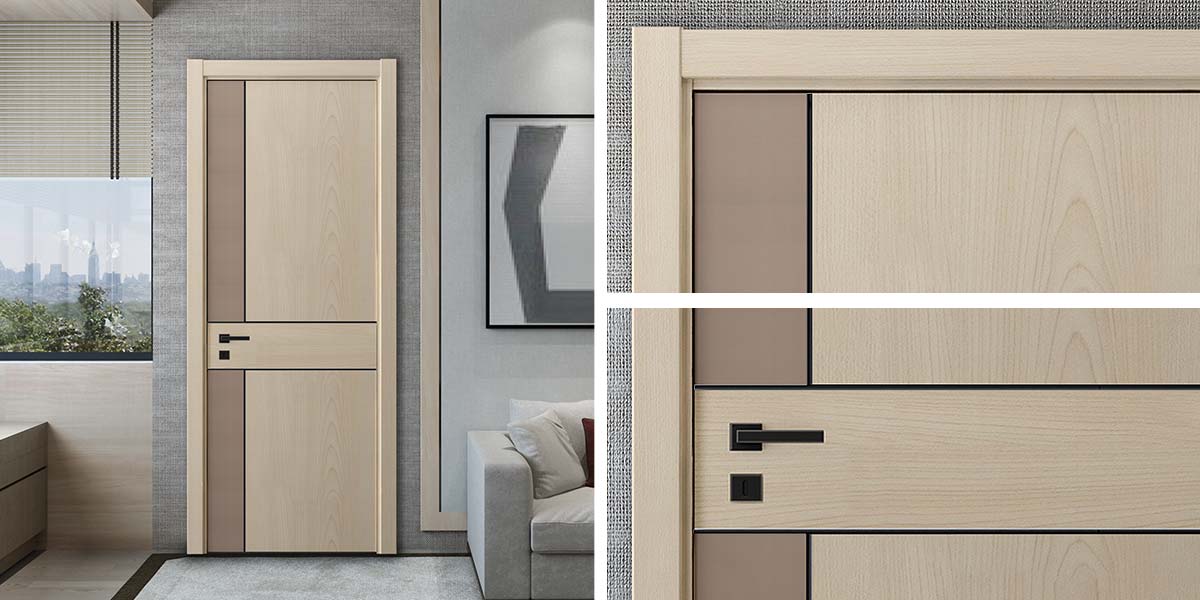 Beige Natural Wood Internal Single Door
