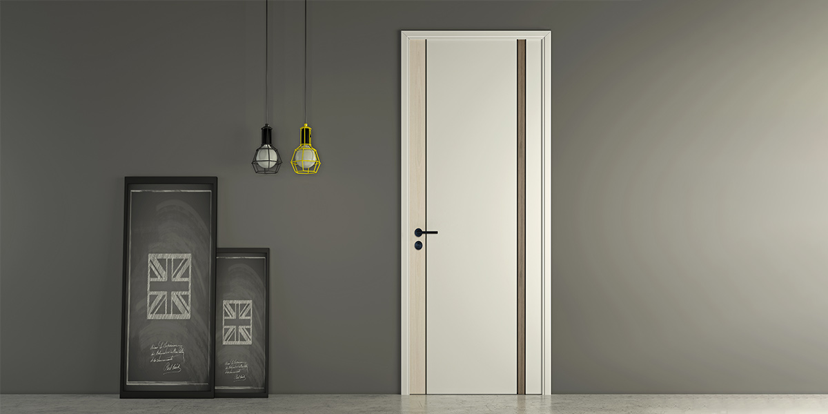 PVC Interior Door in White and Wood Tone