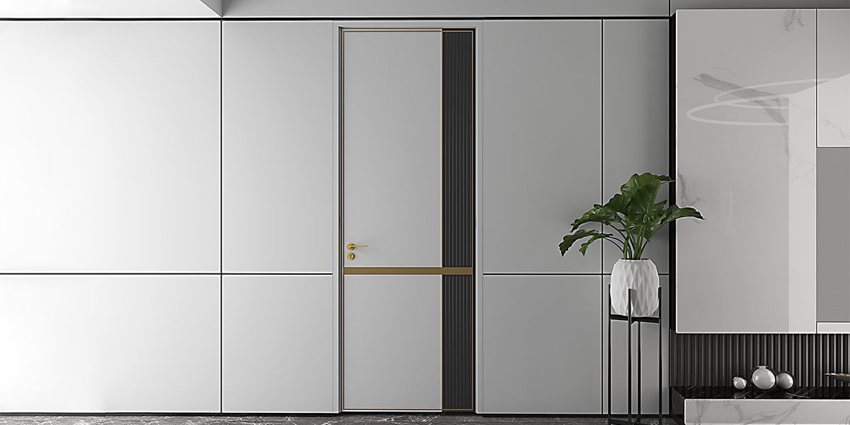 Wooden Interior Door in White and Black OBD21-014