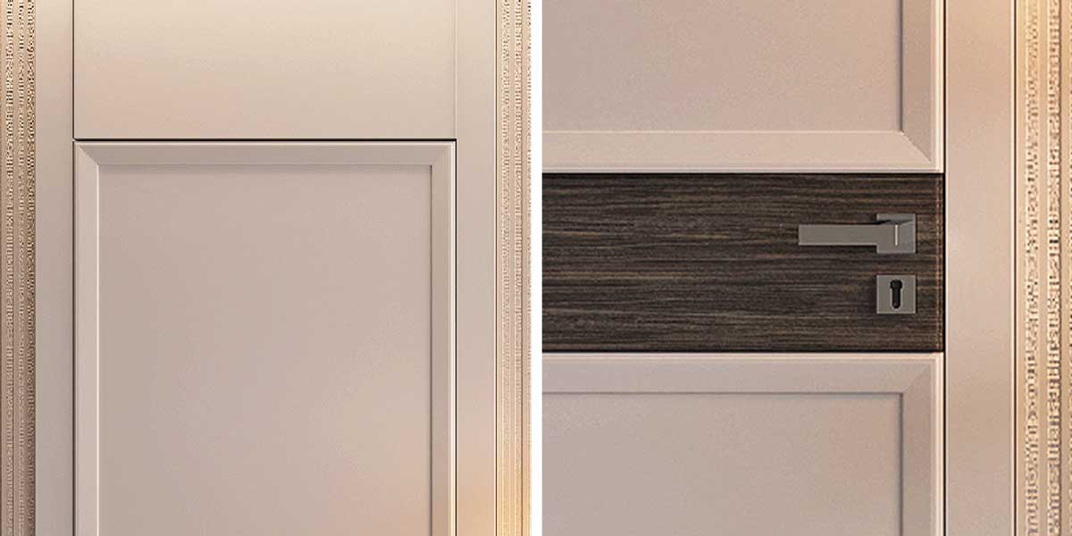 White Lacquer Wooden Flat Door 