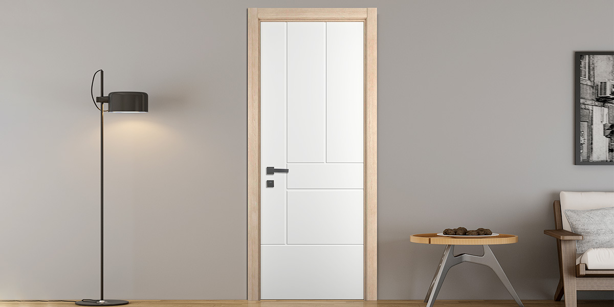 White Wooden Internal Door Grid Style