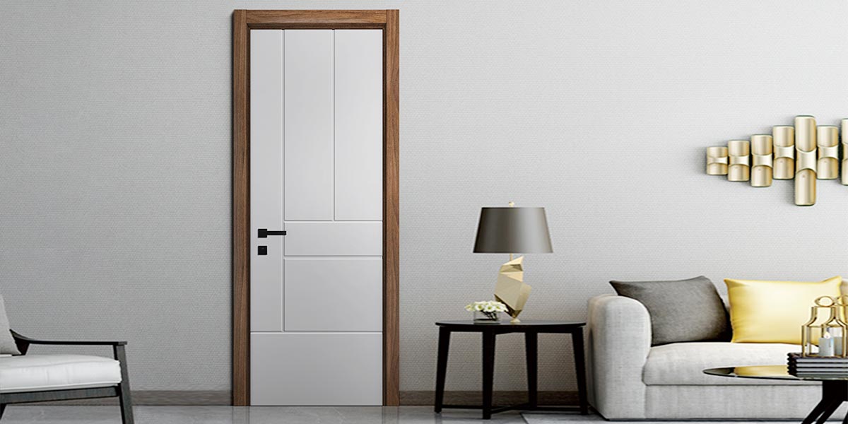 White Wooden Internal Door Grid Style